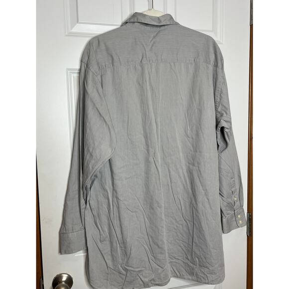 Burberry 17-1/2 / 35 Men Gray Long Sleeve Button Down Shirt Business Casual - Picture 3 of 7